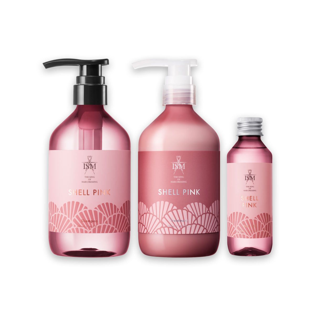  ISM シャンプー＆トリートメント&オイルセット シェルピンク SHELL PINK