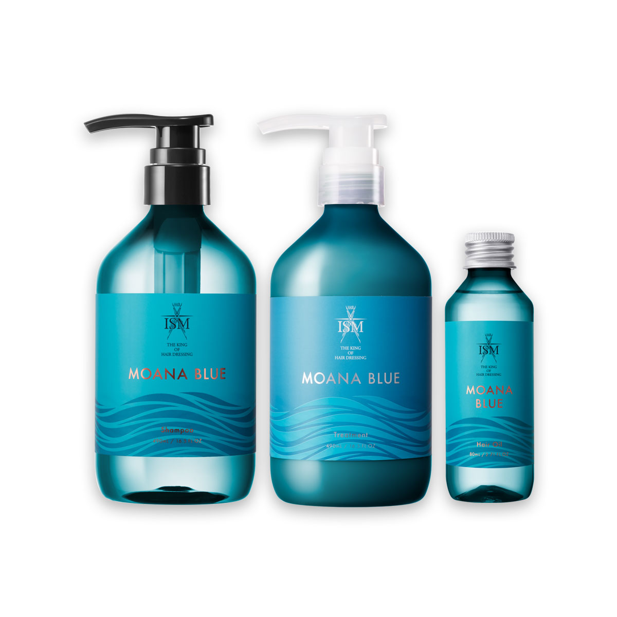 ISM シャンプー＆トリートメント＆オイルセット モアナブルー MOANA BLUE