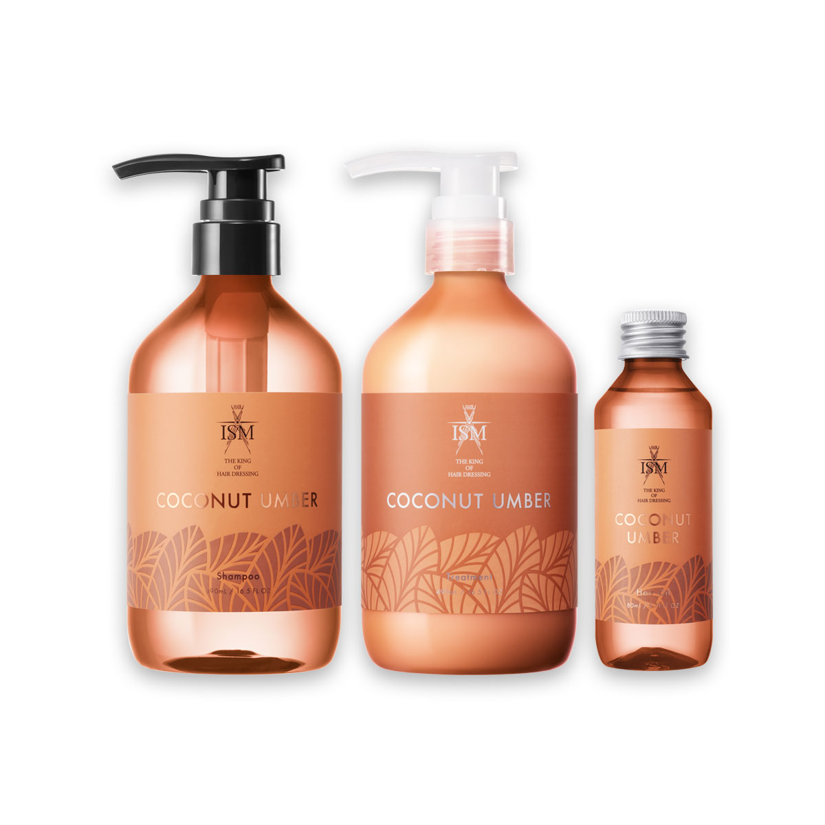 ISM シャンプー＆トリートメント＆オイルセット ココナッツアンバー COCONUT UMBER